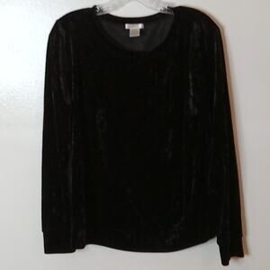 Matty M Black velvet long sleeve Size Medium blouse. Versitile
